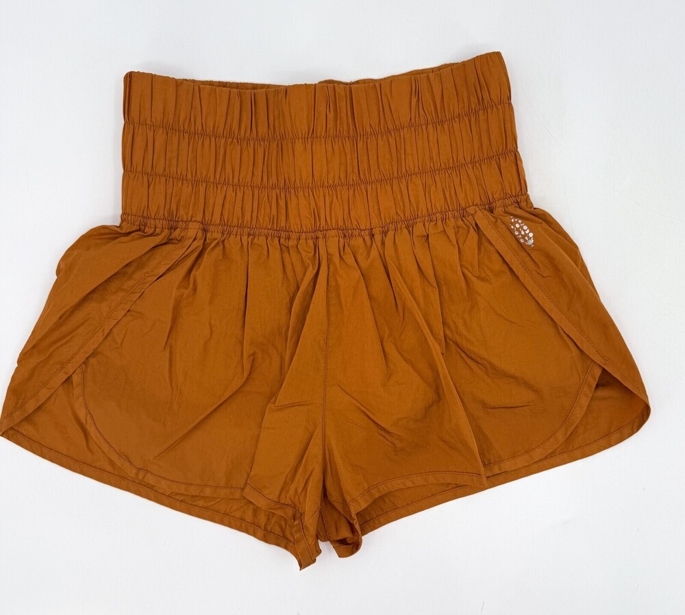 FP Free People Movement Shorts Womens Medium Orange High Rise Lined The Way Home